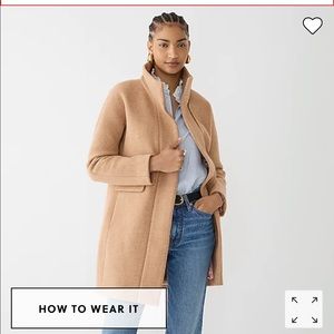 Jcrew Wool Stadium Cloth Coat. Beige with gold accents. Size 4. Great condition!